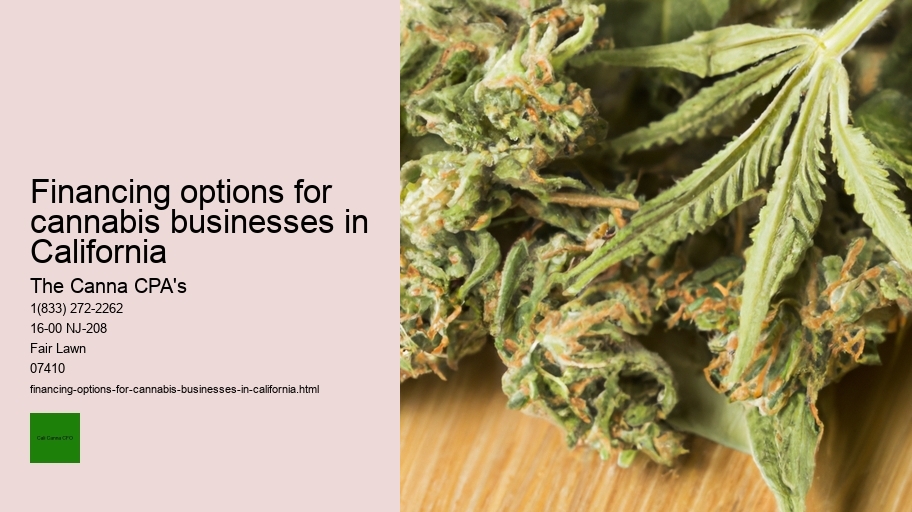 Financing options for cannabis businesses in California